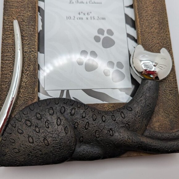 Vintage 6" X 4" B Siamese Cat Resin Picture Frame 3D - Picture 2 of 7